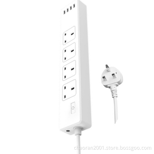 UK Wifi Power Strip Surge Protector Outlet Power Strip With Usb Ports Etl Extension Cord Power Strip TUYA